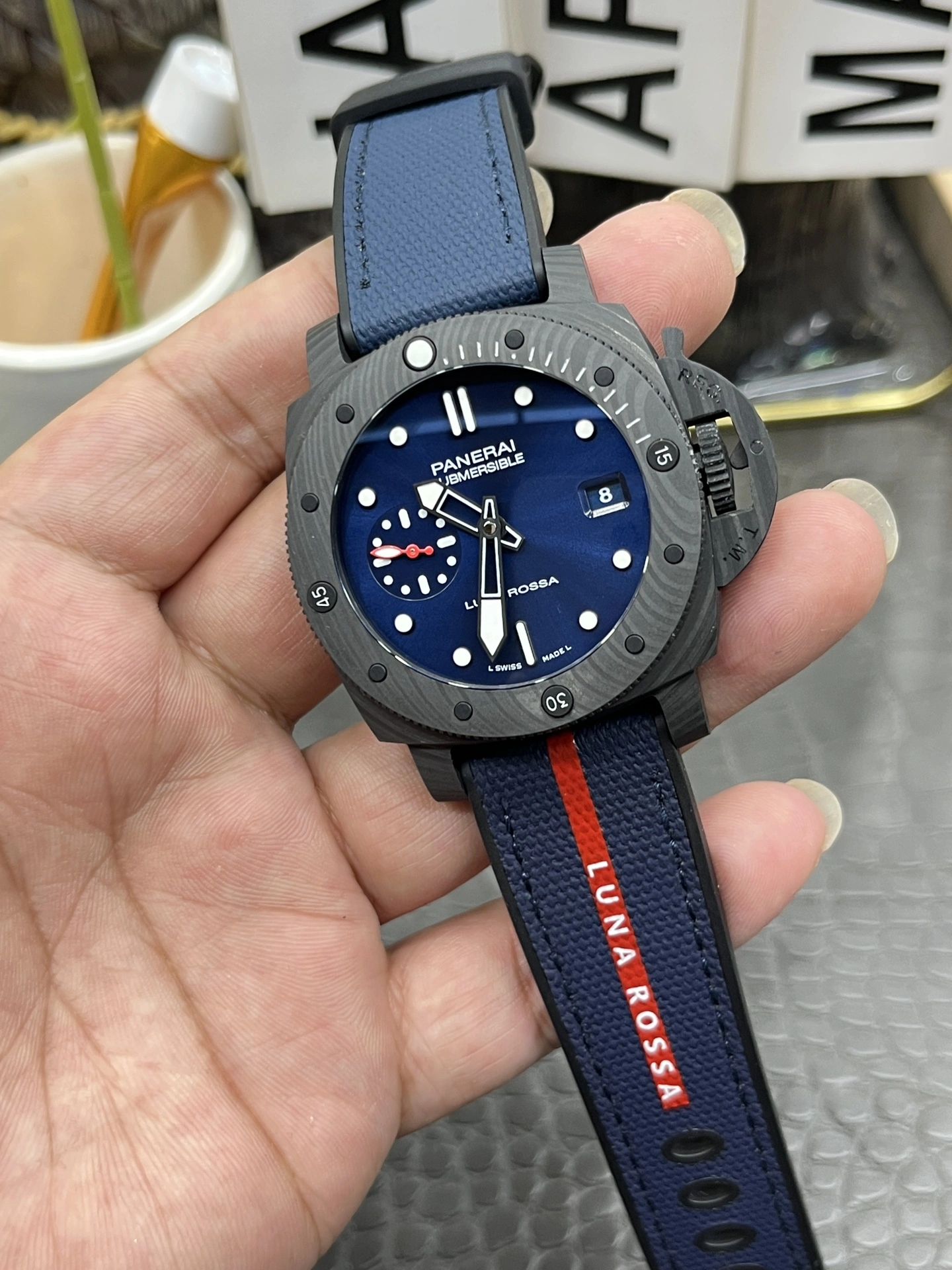 CBD Factory Panerai Submersible Luna Rossa Carbotech 42mm PAM01563 1:1 Super Clone – DDP.900 Movement Colorful 409